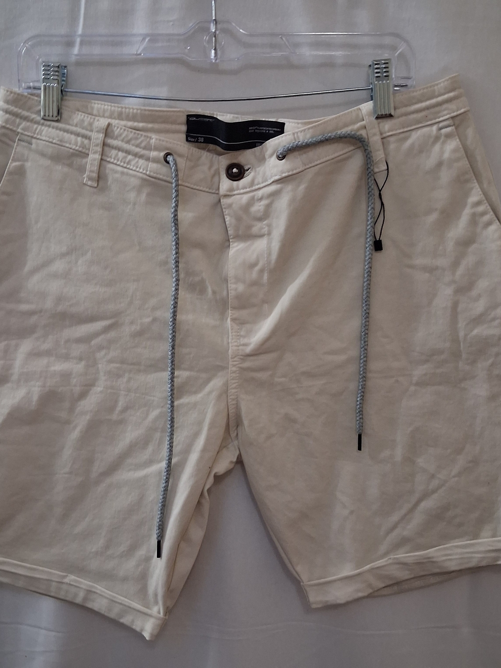 Quest Cream Drawstring Chino Hybrid Shorts‎ Size 38